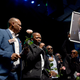 Kwaito artists paying tribute at the funeral service of Mandoza in Soweto on Sept. 23.